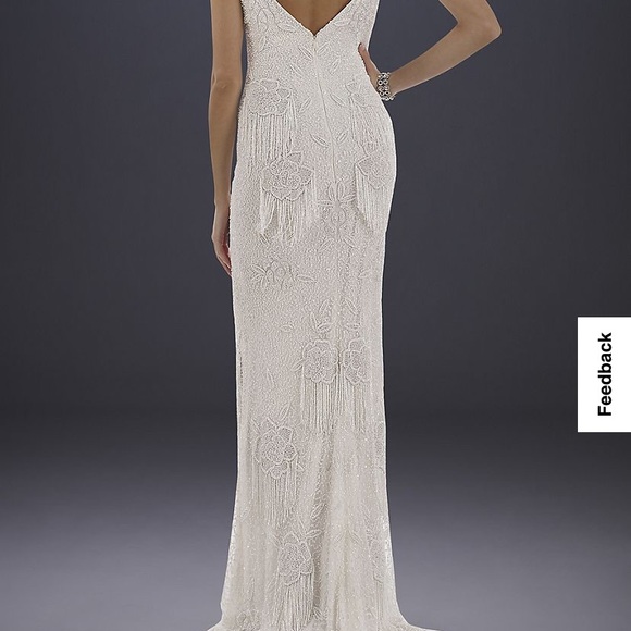 Lara Danika Dresses | Lara Danika Floral Beaded Sheath Wedding Dress - Sz 12 | Color: White | Size: 12 | Costlesstrendy's Closet Lara Danika Dresses | Lara Danika Floral Beaded Sheath Wedding Dress - Sz 12 | Color: White | Size: 12 | Costlesstrendy's Closet